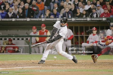 Playoffs, Chicago White Sox A,J, Pierzynski in action, at bat during ...