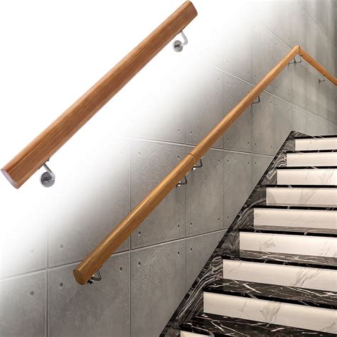 3.3ft Non-Slip Wood Staircase Banister Handrails Non-Slip Safety Stair ...