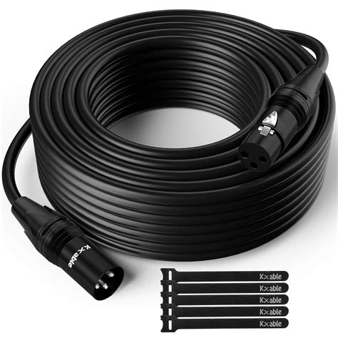 XLR Microphone Cable 200 Feet, 3 Pin Shielded Balanced Male to Female ...