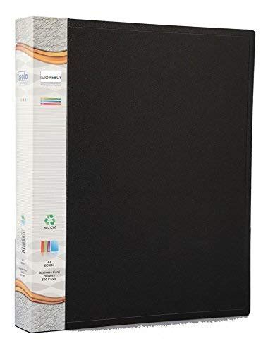 MORE BUY Business Cards Holder - 500 Cards (with Indexes) A4 - Black ...