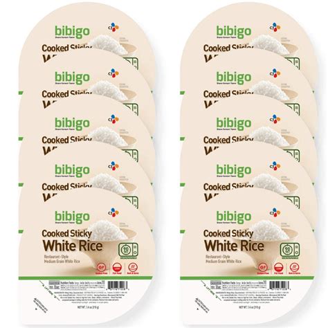 bibigo Ready Serve Cooked Sticky White Rice Bowls, Medium Grain ...