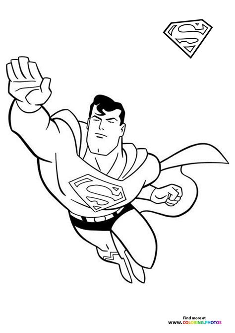 Superman flying - Coloring Pages for kids