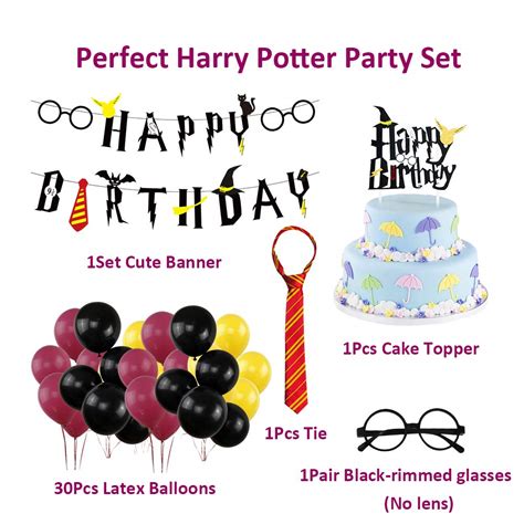 Buy Harry Potter Happy Birthday Banner Harry Potter Big Cake Topper ...