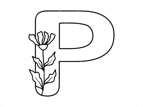 Premium Vector | Botanical leaf alphabet letter p illustration