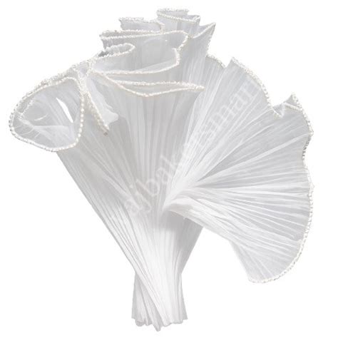 Noor Net 2M (Wrinkled Wave Mesh) - White - Organza Ribbon - Lace and ...