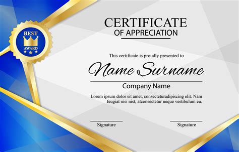 Certificate Of Appreciation Template For Business Company 12437975 ...