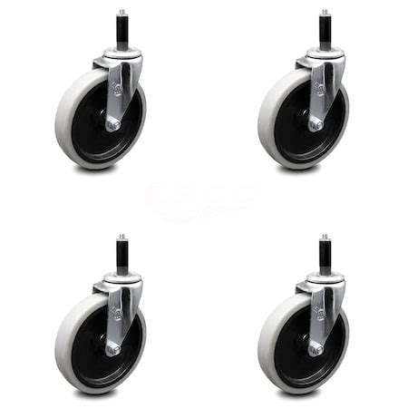 Service Caster 5 Inch Thermoplastic Rubber Wheel 1 Inch Expanding Stem ...