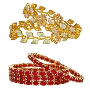 Buy Manikya Traditional Bengali Bangles Copper 24ct Gold Plated (Set of ...