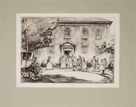 Ernest David Roth - Washington At Pohick Church - 1932 Etching On Paper ...