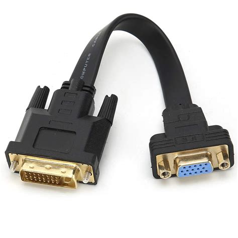 DVI to VGA Cable, DVI‑D Dual Link 24+1 Male to VGA Female Video ...