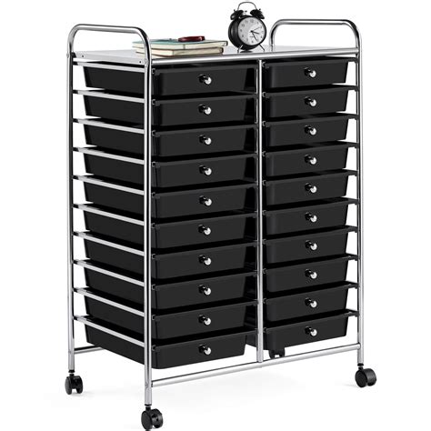 Buy Yaheetech 20 Drawers Rolling Storage Cart Multipurpose Movable ...