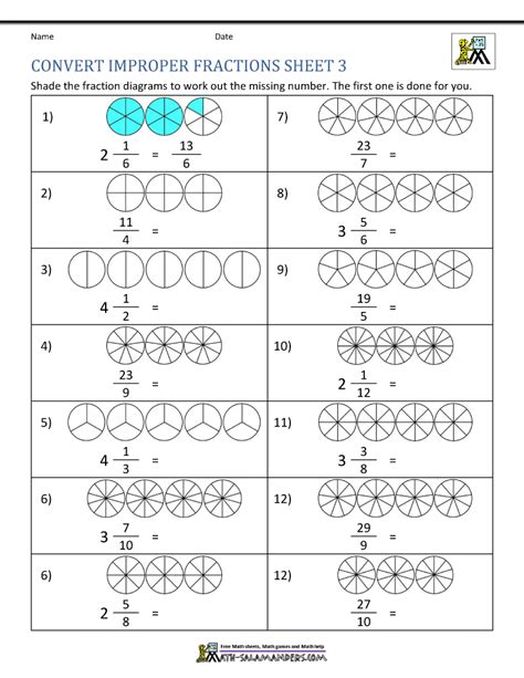 Image result for Improper Fraction Questions