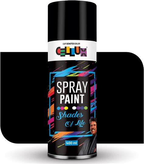 Cellux 2X Ultra Cover Gloss Black Spray Paint | DIY, Quick Drying with ...