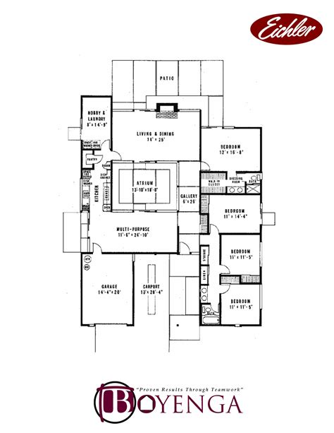 Burlingame, Eichler Real Estate Floor Plans, Burlingame, Mid-Century ...