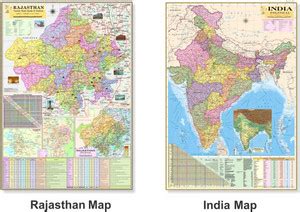 EarthScale 40 inch Rajasthan & India Map Size: 40"x28" inch With Facts ...