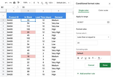Image result for Google Sheets Conditional Formatting Color