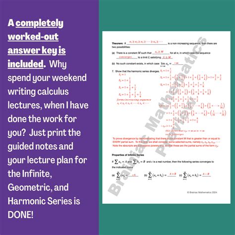 Infinite, Geometric, and Harmonic Series Guided Notes for AP Calculus ...