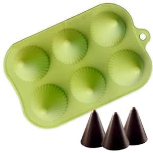 SKYTAIL 6 Cavity Cone Shape Silicone Mould for Chocolate, Cake, Jelly ...