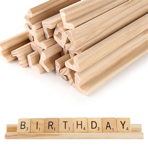 Amazon.com: LOLYSIC 20 Pack Scrabble Tiles Holders, Scrabble Wooden ...