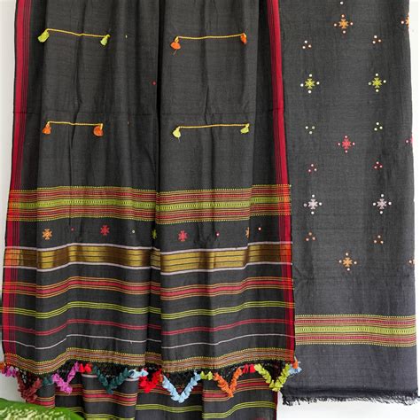 Handloom Bhujodi Kala Cotton - Smoke Weave – Ethnic Elements