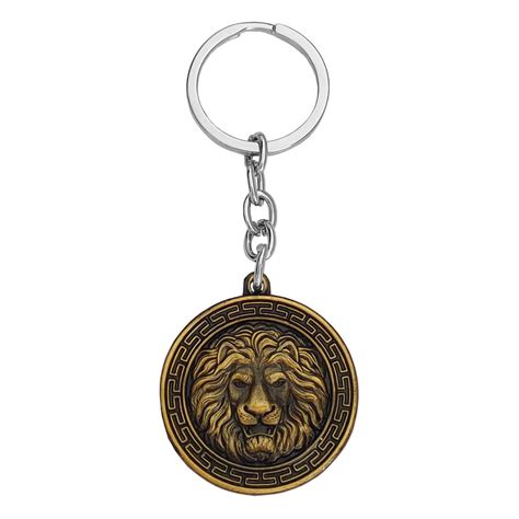 M Men Style Lion Head/Face Keyring Car Bike Home Office Birthday Gift ...