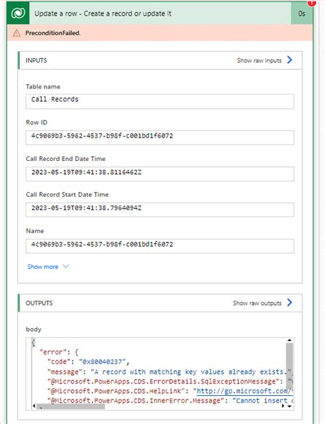 Upsert Dataverse Power Automate 的图像结果