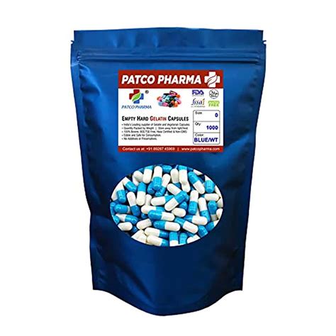 Buy PATCO PHARMA- SIZE 0 SKY BLUE/WHITE EMPTY GELATIN PILL CAPSULE|DIY ...