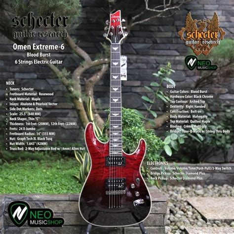 Schecter Omen Extreme 6 Blood Burst 6 Strings Electric Guitar | Lazada ...