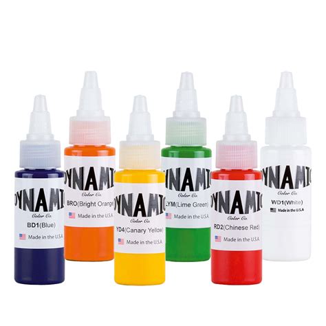 Dynamic Colors Set 6 Bottles 1oz | Tattoo Machine India