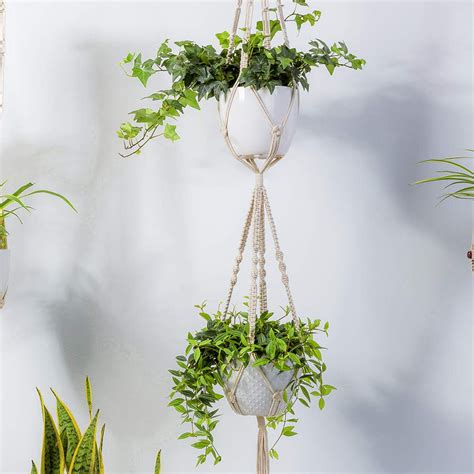 Two Tier Macrame Cotton Plant Hanger, 1 Pack freeshipping - Ecofynd