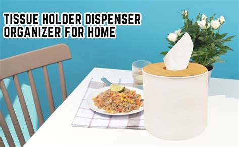 FunBlast Tissue Box Holder - Bamboo Cover Plastic Tissue Box Holder ...