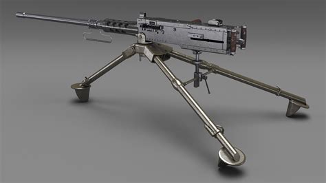Mounted Heavy Machine Gun Browning M2 3D | 3D Molier International