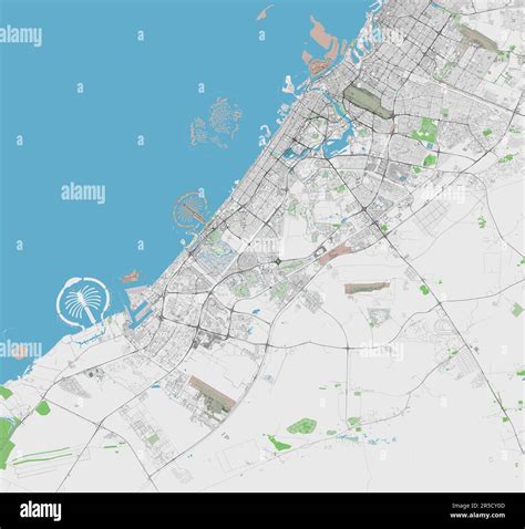 Detailed vector map of Dubai United Arab Emirates Stock Vector Image ...