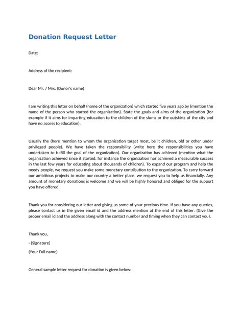 Free Printable Donation Request Letter [Word, Excel, PDF] Nonprofit ...