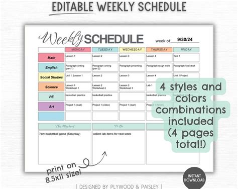 PRINTABLE Student Review Templates, Homeschool Printable, Chapter ...