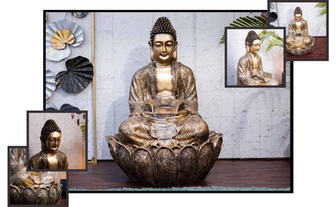 EXPLEASIA Resin Lotus Buddha Water Fountain For Home, Office, Garden ...