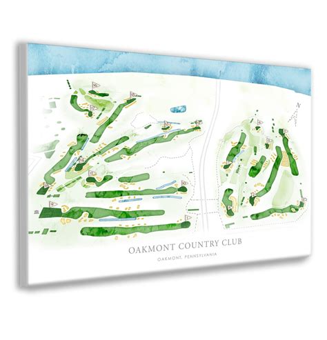 Oakmont Golf Course Map Print, Layout of PA Course for Golfer, Country ...