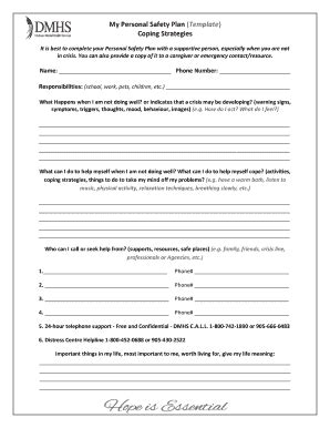 Fillable Online personal safety plan template Fax Email Print - pdfFiller