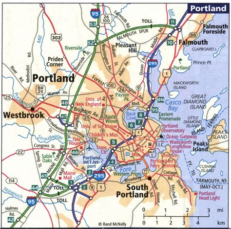 Detailed maps cities Auburn, Augusta, Bangor, Lewiston, Portland ME - atlas