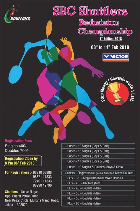 SBC - Shuttlers Badminton Championship, Shuttlers - KesarNagar, Opp ...