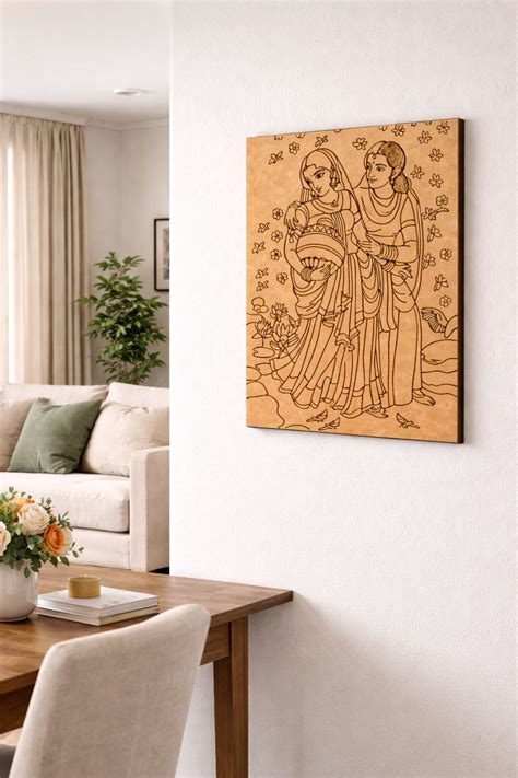 MDF DIY Radha Krishna Line Art Painting Base – Dbeautify- Beautifying ...