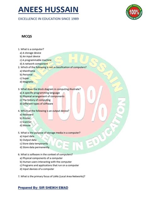 Image result for Computer MCQ PDF Download