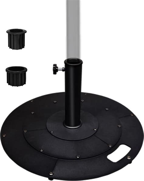 Koutemie 21 Inches Metal Umbrella Base with 2 Adapters for 1-¼" or 1-½ ...