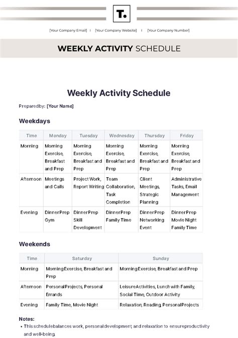 Image result for Weekly Activity Schedule Template Excel