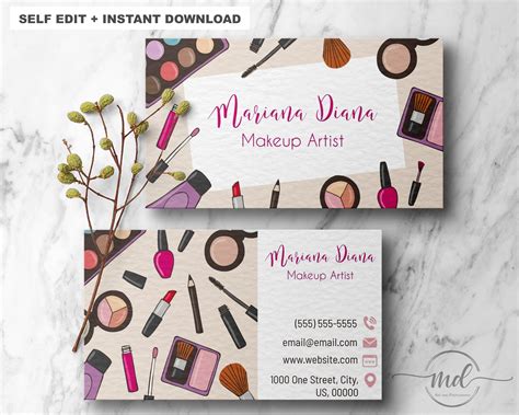Makeup Artist Business Card Template 的图像结果