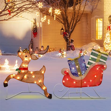 Amazon.com : Prsildan Christmas Lighted Decoration 25" x 44" Reindeer ...