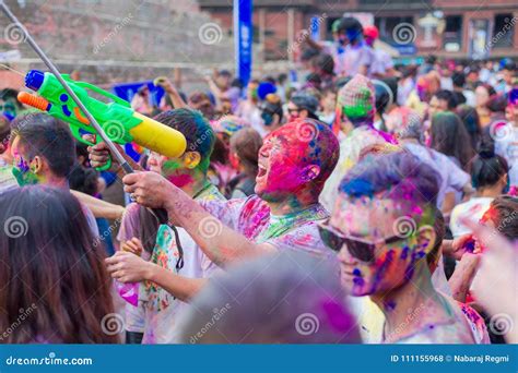 Holi Festival of Colors Celebration in Kathmandu Nepal Editorial Stock ...