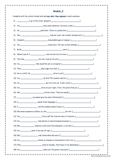Image result for Modals Worksheet