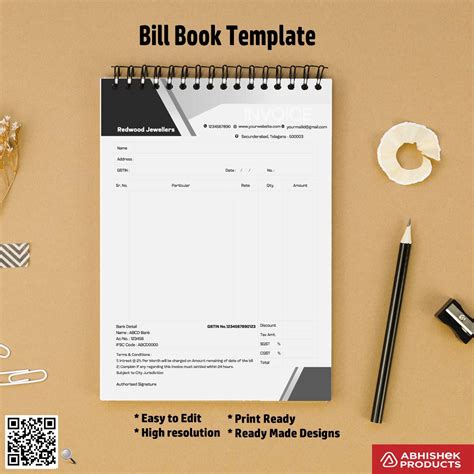 4>Best Single Colour Bill Book Designs - 25 CorelDRAW Templates Design ...