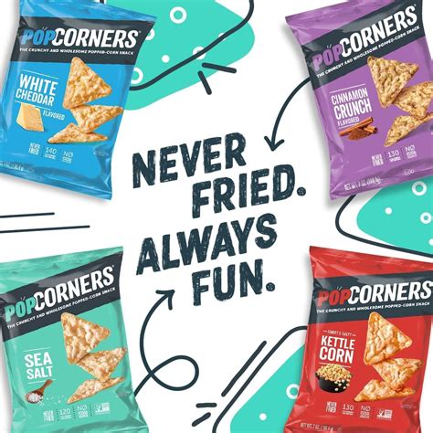Popcorners Sea Salt Corn Snack, Never Fried, Non GMO 7 OZ (198g) - Exp ...
